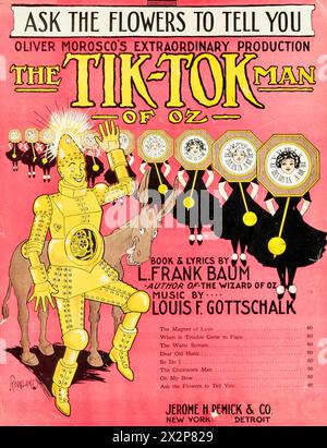 All Wound Up: The Making Of The Tik-Tok Man Of Oz - Rowland -  sheet music cover for the song Ask the Flowers to Tell You - 1913 Stock Photo