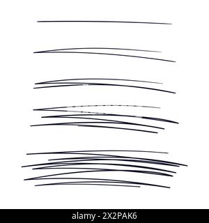 Line Scribbles. Lines Scribbles Drawing Set Vector. Scribble Doodle Set Vector. Stock Vector