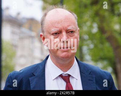 London, UK. 23rd Apr, 2024. Chris Whitty, Chief Medical Officer (CMO) for England, at the Cabinet Office for a Cabinet Meeting. Credit: Mark Thomas/Alamy Live News Stock Photo