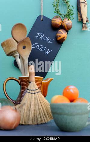Studio shot of rustic Easter decorations Stock Photo