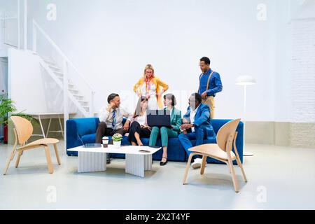 Business colleagues conducting meeting at office Stock Photo