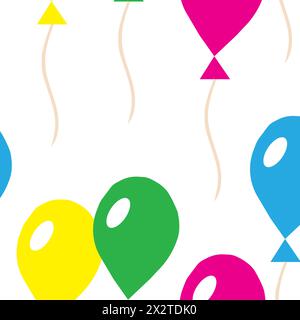 Multi-colored inflatable balls. Seamless pattern. Vector illustration. Stock Vector