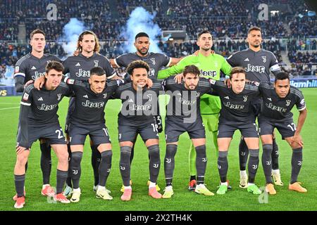 Rome, Italy,23 April, 2024 the formation of Juventus  during the Soccer Italian Cup Match Between SS Lazio vs Juventus FC Credit:Agostino Gemito/ Alamy Live News Stock Photo