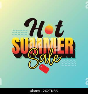 Hot Summer sale template design Fire flame vector illustration. Stock Vector