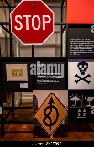 'Give Me A Sign' is an exhibition at the Cooper-Hewitt Smithsonian  Museum of Design in New York City, USA  2024 Stock Photo
