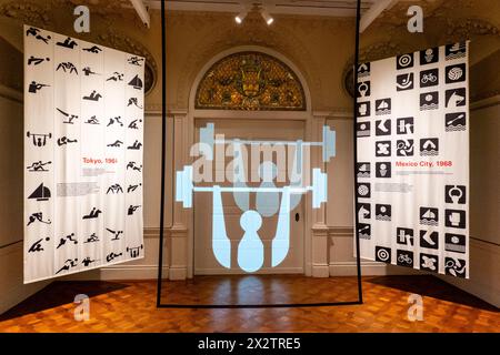 'Give Me A Sign' is an exhibition at the Cooper-Hewitt Smithsonian  Museum of Design in New York City, USA  2024 Stock Photo