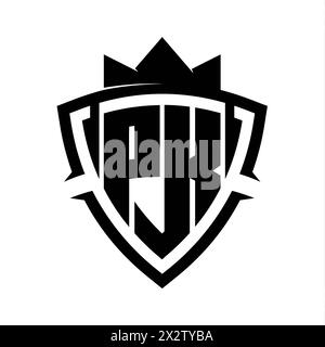 PK Letter bold monogram with triangle curve shield shape with crown ...
