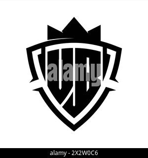 VB Letter logo with abstract shield shape with square white outline on ...