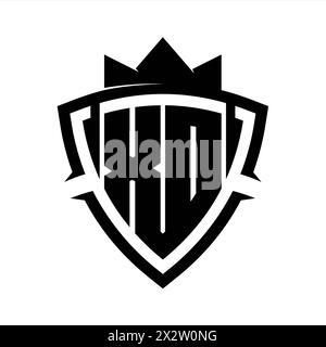 XD Letter bold monogram with triangle curve shield shape with crown ...