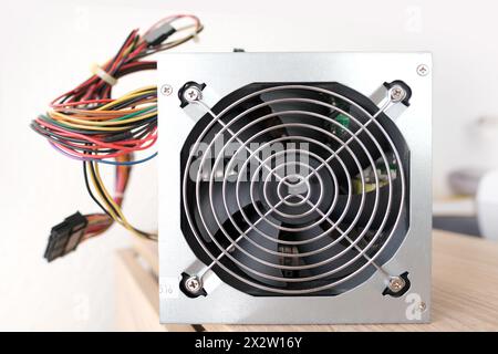 closeup Computer cooler, fan for PC, Computer Cooling Technologies for Gaming Systems, assembling computer at home Stock Photo