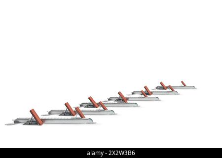 Athletics starting block isolated on white background Stock Photo - Alamy