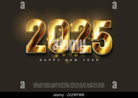 2025 new year design. with colored numbers elegant premium certor background for Banner, Poster or Calendar. Stock Vector