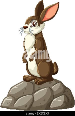 Illustration of a rabbit standing on stones Stock Vector Image & Art ...
