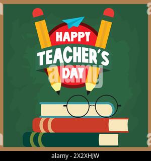 Happy Teachers Day. Creative Design for the banner poster. Stock Vector