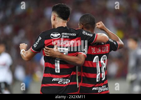 Rio de Janeiro, Brazil, April 17, 2024. De La Cruz player of the São Paulo team Match between Flamengo X São Paulo, for the Brazilian championship 202 Stock Photo