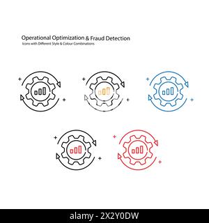 Operational Optimization and Fraud Detection Vector Icon Design Stock Vector