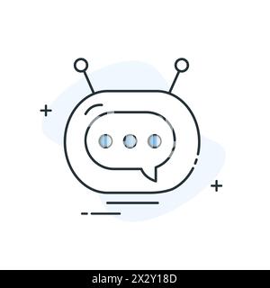 AI Chatbot Assistance Vector Icon Design Stock Vector