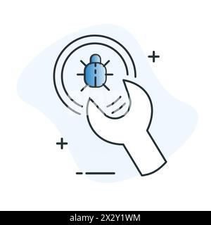 Bug Fixing Software Debugging Vector Icon Design Stock Vector