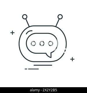 AI Chatbot Assistance Vector Icon Design Stock Vector