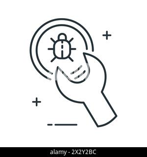Bug Fixing Software Debugging Vector Icon Design Stock Vector