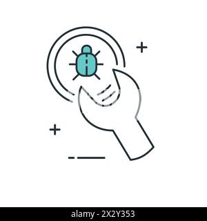 Bug Fixing Software Debugging Vector Icon Design Stock Vector