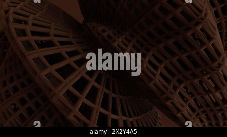 3D render, Abstract coffee color matter geometric pattern background Stock Photo