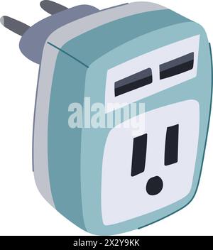 converter travel adapter cartoon vector illustration Stock Vector Image ...