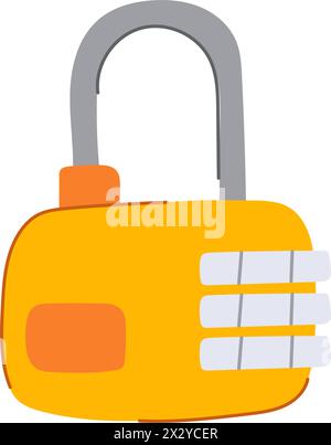 combination luggage lock cartoon vector illustration Stock Vector Image ...
