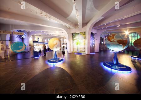 MOSCOW - JUNE 15: Models of planets in Planetarium, on June 15, 2012 in Moscow, Russia. Moscow Planetarium - one of world largest and oldest planetari Stock Photo