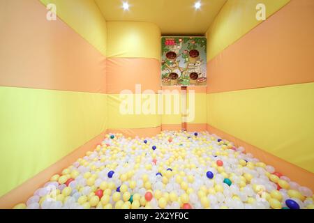 MOSCOW - AUGUST 1: Play room with balls in cafe Anderson near Sokol metro station, on August 1, 2012 in Moscow, Russia. Cafe Anderson visited by Russi Stock Photo