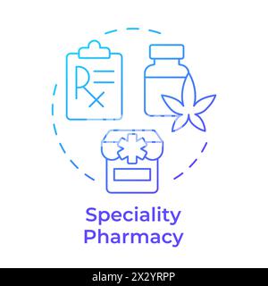 Speciality pharmacy blue gradient concept icon Stock Vector