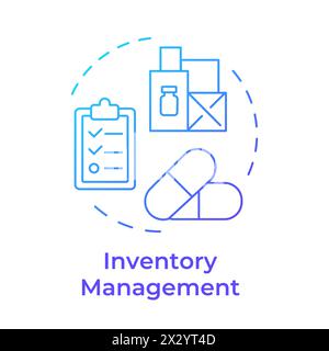 Inventory management blue gradient concept icon Stock Vector