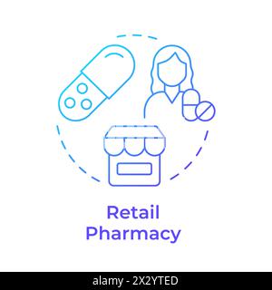 Retail pharmacy blue gradient concept icon Stock Vector