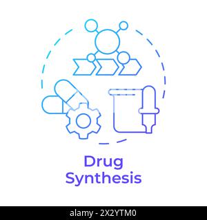 Drug synthesis blue gradient concept icon Stock Vector