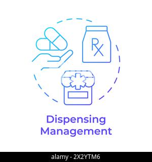 Dispensing management blue gradient concept icon Stock Vector