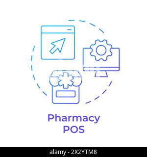 Pharmacy POS blue gradient concept icon Stock Vector