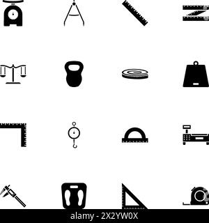 Scales Rulers icon - Expand to any size - Change to any colour. Perfect Flat Vector Contains such Icons as meter, micrometer, balance, measurement, we Stock Vector