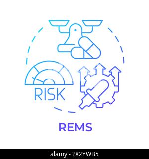 REMS blue gradient concept icon Stock Vector