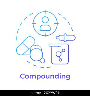 Compounding blue gradient concept icon Stock Vector