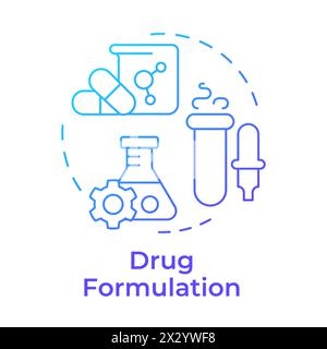 Drug formulation blue gradient concept icon Stock Vector