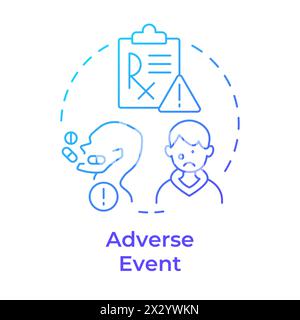 Adverse event blue gradient concept icon Stock Vector