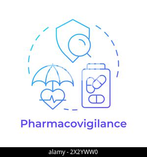 Pharmacovigilance blue gradient concept icon Stock Vector