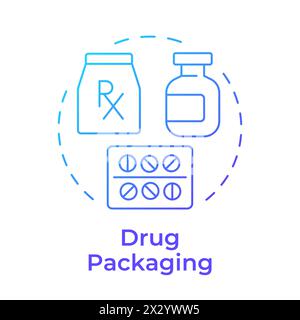 Drup packaging blue gradient concept icon Stock Vector