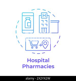 Hospital pharmacies blue gradient concept icon Stock Vector