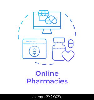 Online pharmacies blue gradient concept icon Stock Vector