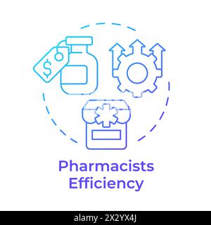 Pharmacists efficiency blue gradient concept icon Stock Vector