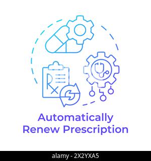 Automatically renew prescription blue gradient concept icon Stock Vector