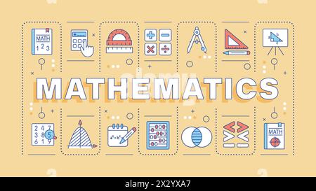 Mathematics light orange word concept Stock Vector