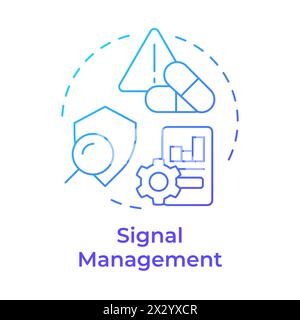 Signal management blue gradient concept icon Stock Vector