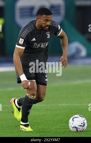 Rome, Lazio. 23rd Apr, 2024. Bremer of Juventus during the Italy cup semifinal second leg match between Lazio v Juvenuts at Olympic stadium, Italy, April 23rd, 2024. Credit Credit: massimo insabato/Alamy Live News Stock Photo